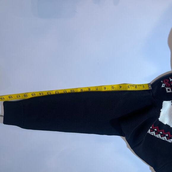 Chaps Men’s Polar Bear Fair Isle Collar Holiday Sweater M Winter Knit Pullover - Picture 7 of 8